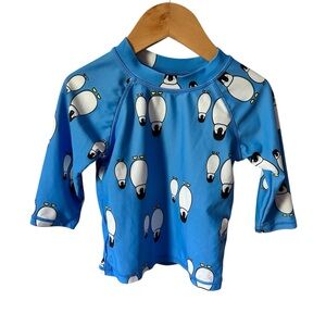 Dot Australia Penguins Two Piece Swim 
Suit Rash Guard Blue Size‎ 2
